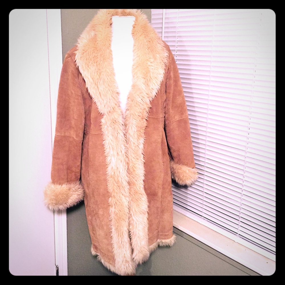 Wilson's Camel colored leather and suede coat